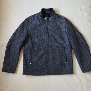 Laochangyu Jacket Men's Size Medium Black Gray Wool Blend